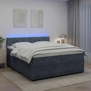 Letto box spring con materasso Grigio Scuro 200 x 200 cm 3453216