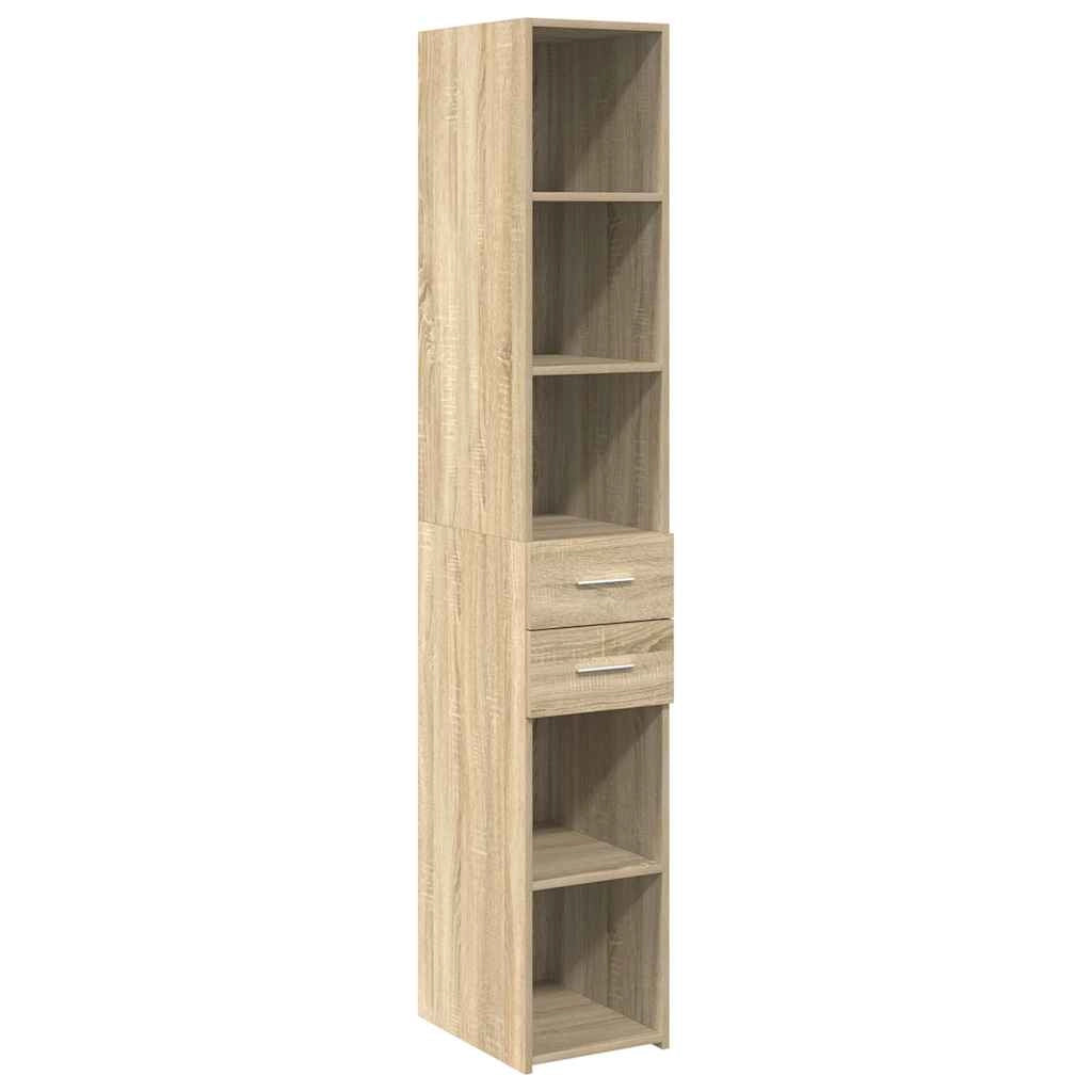 Mobile contenitore sottile 30 x 42,5 x 225 cm capiente moderno multifunzionale realizzato in legno ingegnerizzato di rovere Sonoma 02_0055554