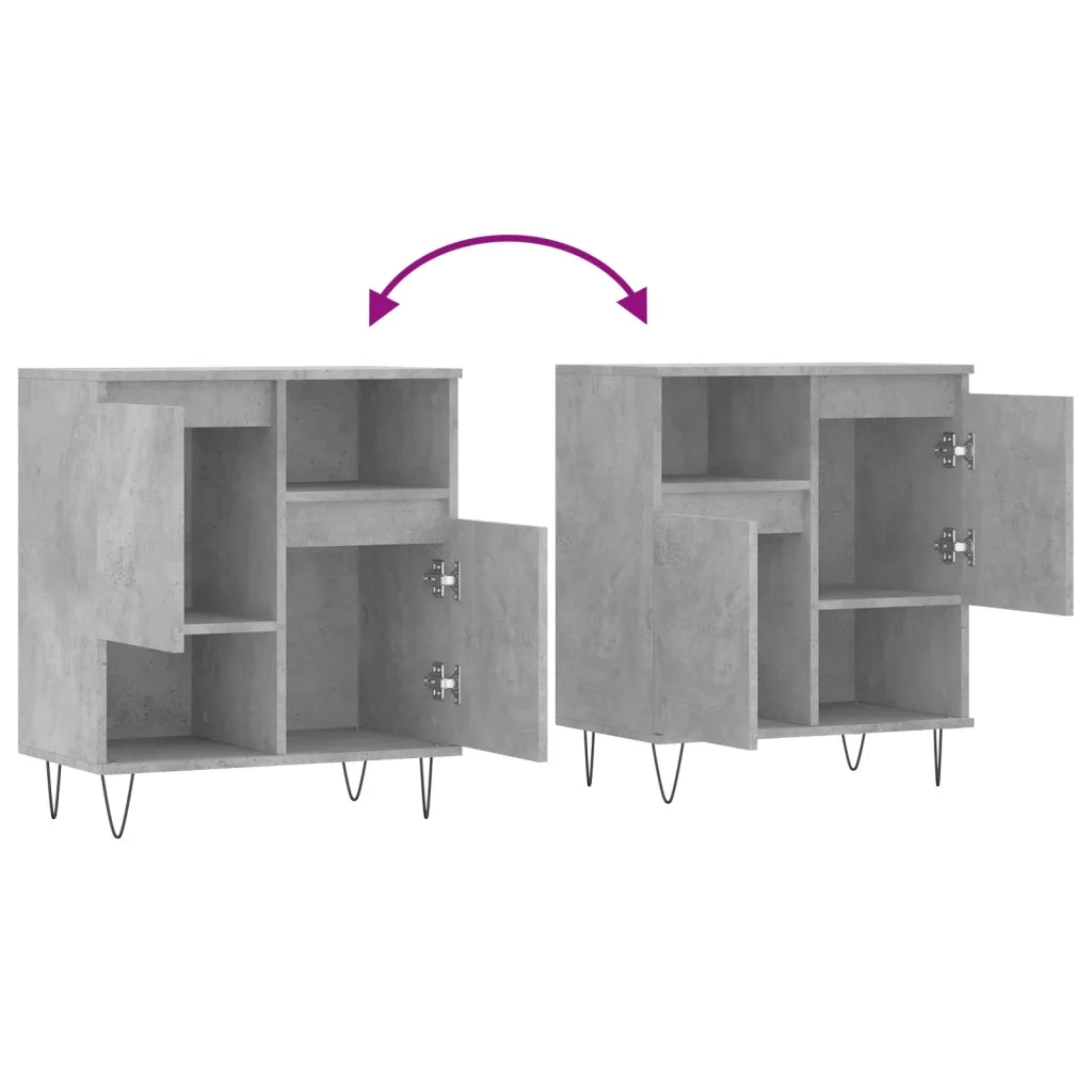 Credenza | Madia | Buffet da pranzo | Armadio da pranzo Grigio Cemento 60x35x70 cm in Legno Multistrato