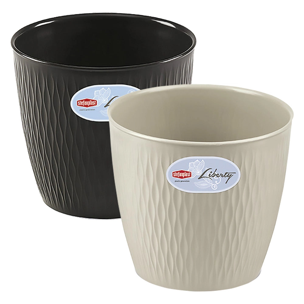 VASO TONDO 'LIBERTY' ø 25 x h.23 - grigio quarzo  - STEFANPLAST