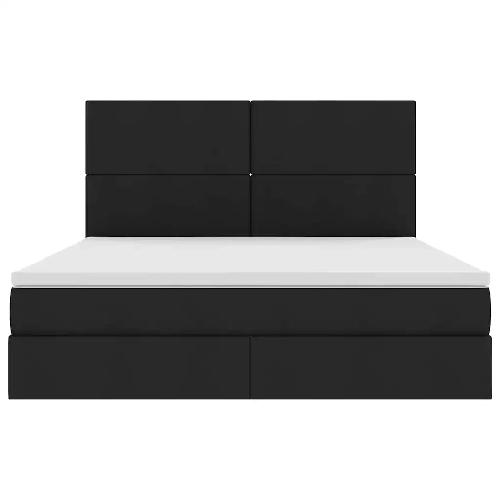 Letto con contenitore e materasso Nero 180 x 200 cm Poliestere
