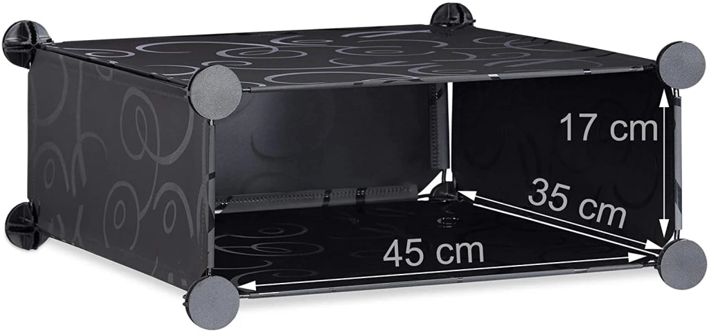 Scarpiera scaffale armadio portaoggetti 10 armadietti 20 paia 90 cm nero 13_0001633_3