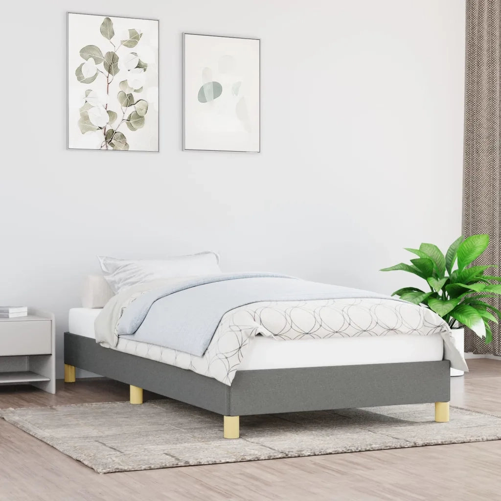 Giroletto senza Materasso-Struttura Letto Grigio Scuro 90x190 cm Tessuto 192947
