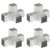 Connettori per Pali a Forma di X 4 pz Metallo Zincato 81x81 mm cod mxl 66382