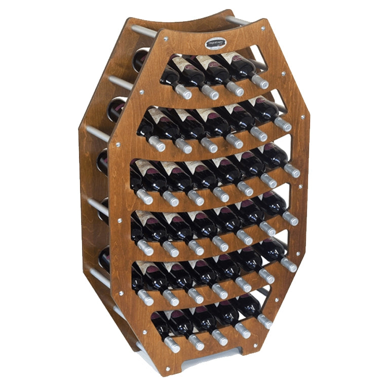 CANTINETTA IN LEGNO PORTA BOTTIGLIE VINO MODELLO OTTAGONO 36 BOTTIGLIE FINITURA NOCE L.75 x P.25 x H.120 100% FABBRICATO IN ITALIA