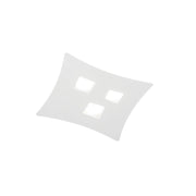 Plafoniera Isotta moderna 3 luci GX53 bianca - Lampada da soffitto in metallo curvato 40x44cm, design geometrico, max 3x8W, IP20, lampadine escluse