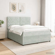 Letto Box Spring LED con Materasso Grigio Chiaro 180 x 200 cm 3456113