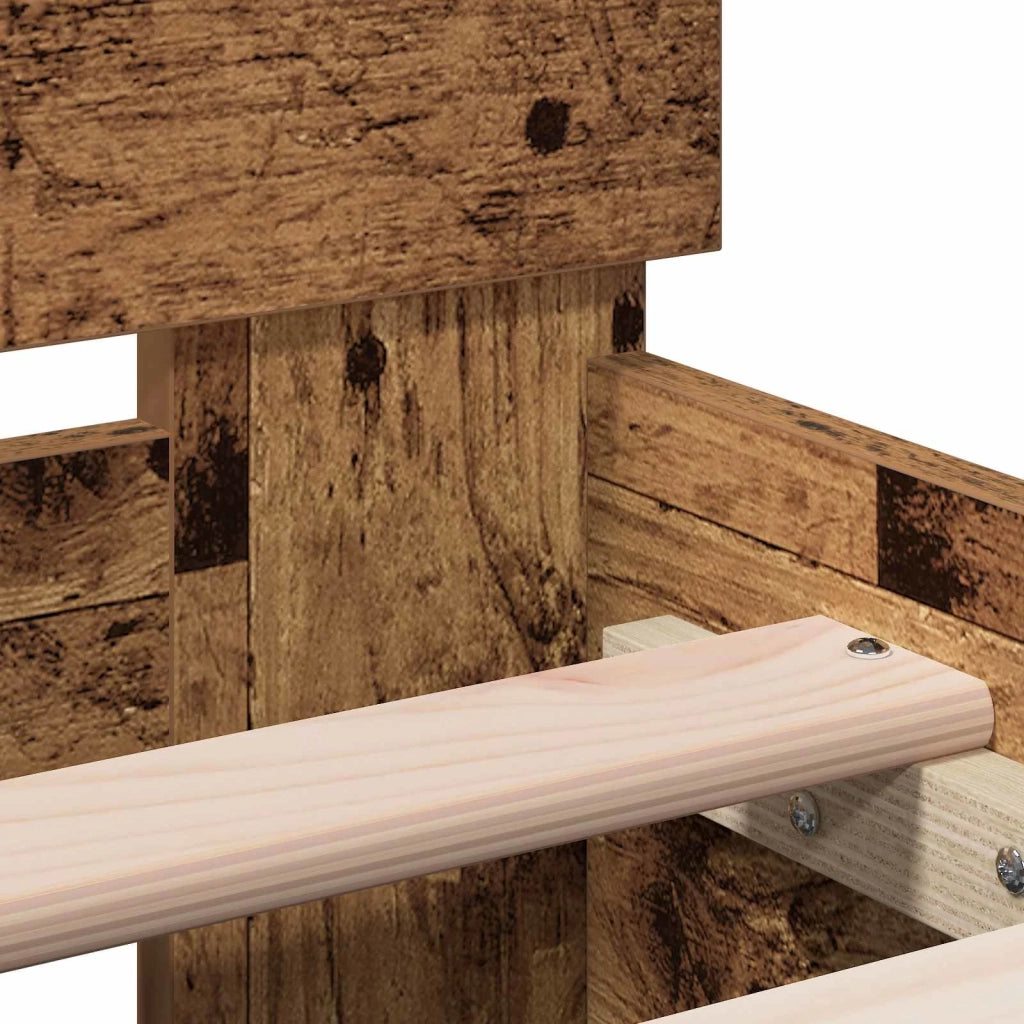 Struttura letto con testata-Giroletto Legno antico 80 x 200 cm 859878