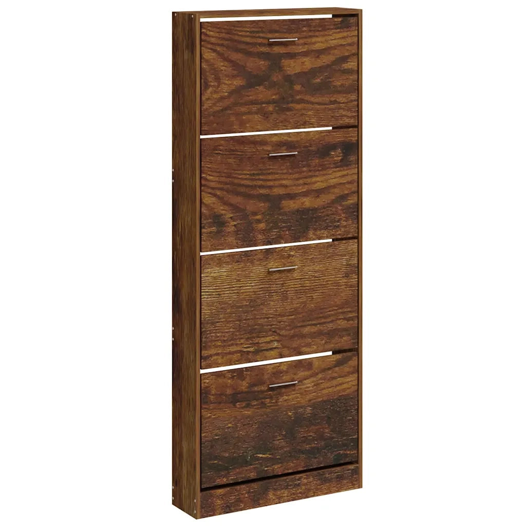 Scarpiera Rovere Fumo 59x17x150 cm in Legno Multistrato 342523