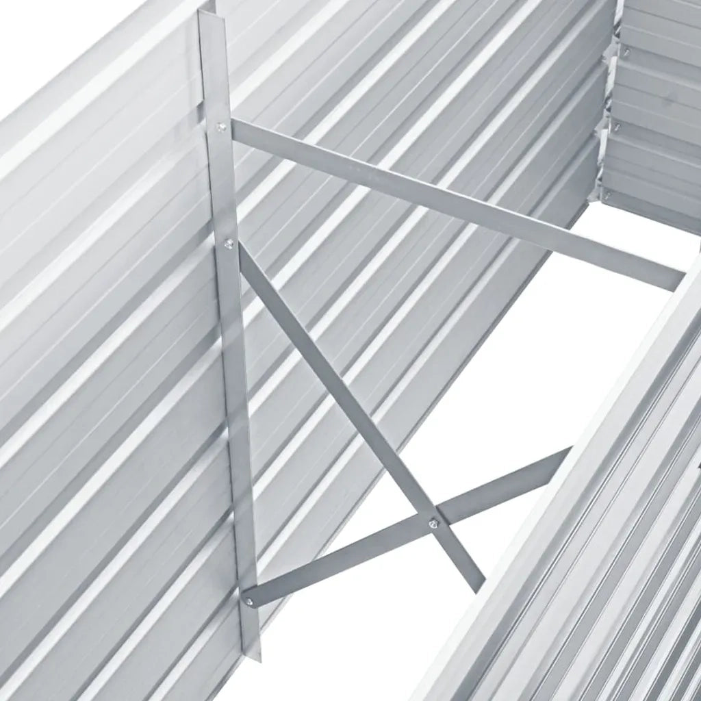 Letto Rialzato Giardino-Fioriera da Giardino in Acciaio Zincato 160x40x77 cm Grigio