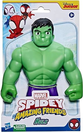Marvel Hasbro, Spidey e i Suoi Fantastici Amici, action figure di Supersized Hulk, giocattolo per età prescolare dai 3 a