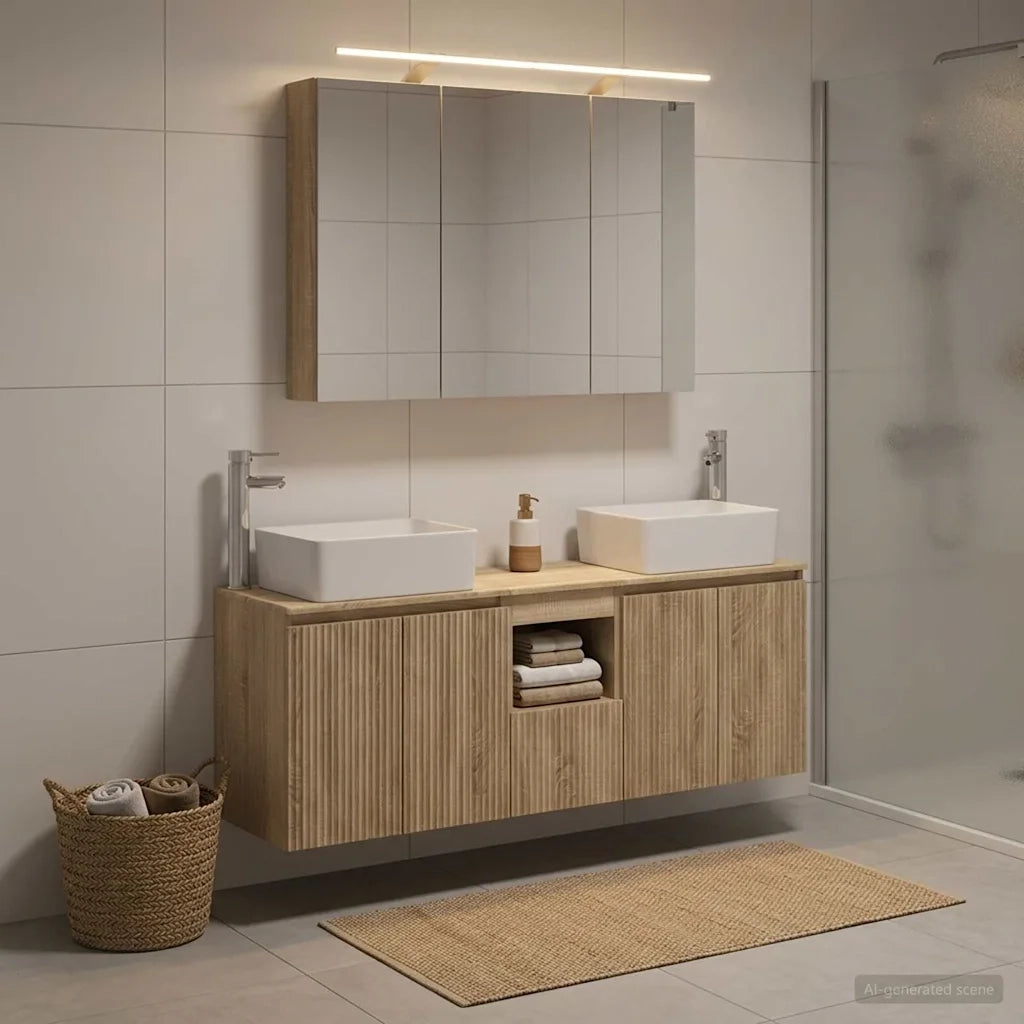 Set di Armadi da Bagno 4 pcs Rovere Sonoma Legno ingegnerizzato 3406417
