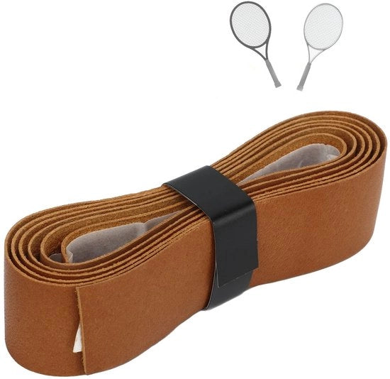 Nastro di Presa in Pelle di Alta Qualità - Assorbe Sudore - Banda di Ricambio - Impugnatura per Racquet da Tennis/Badminton - 1m x 25mm - Overgrip