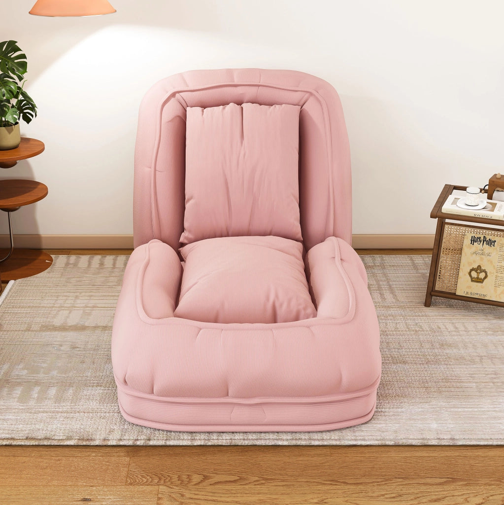Sofa letto pieghevole ergonomico 80x22x87 cm in tessuto e metallo; rosa