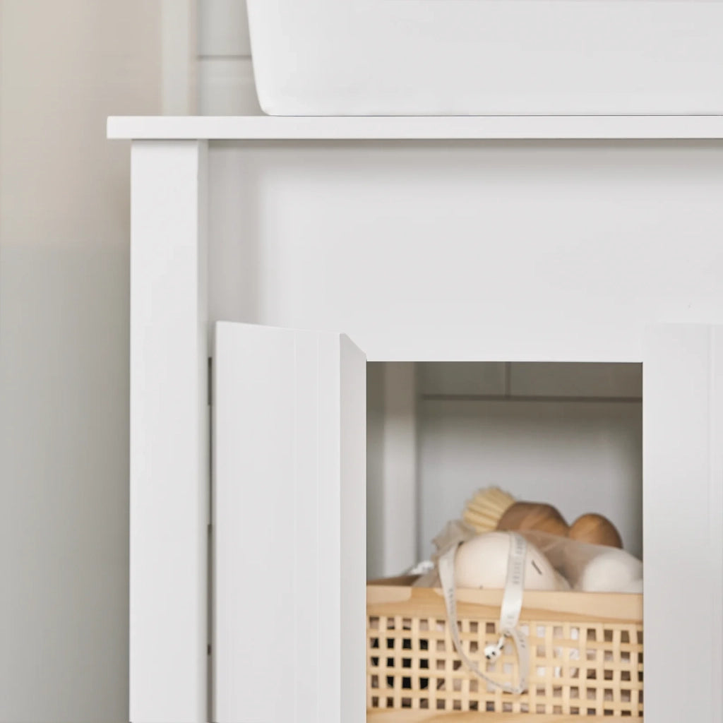 Mobile Sottolavabo Mobile Bagno Mobiletto Per Lavandino Bagno Bianco 60x34x65,5cm BZR101-W SoBuy