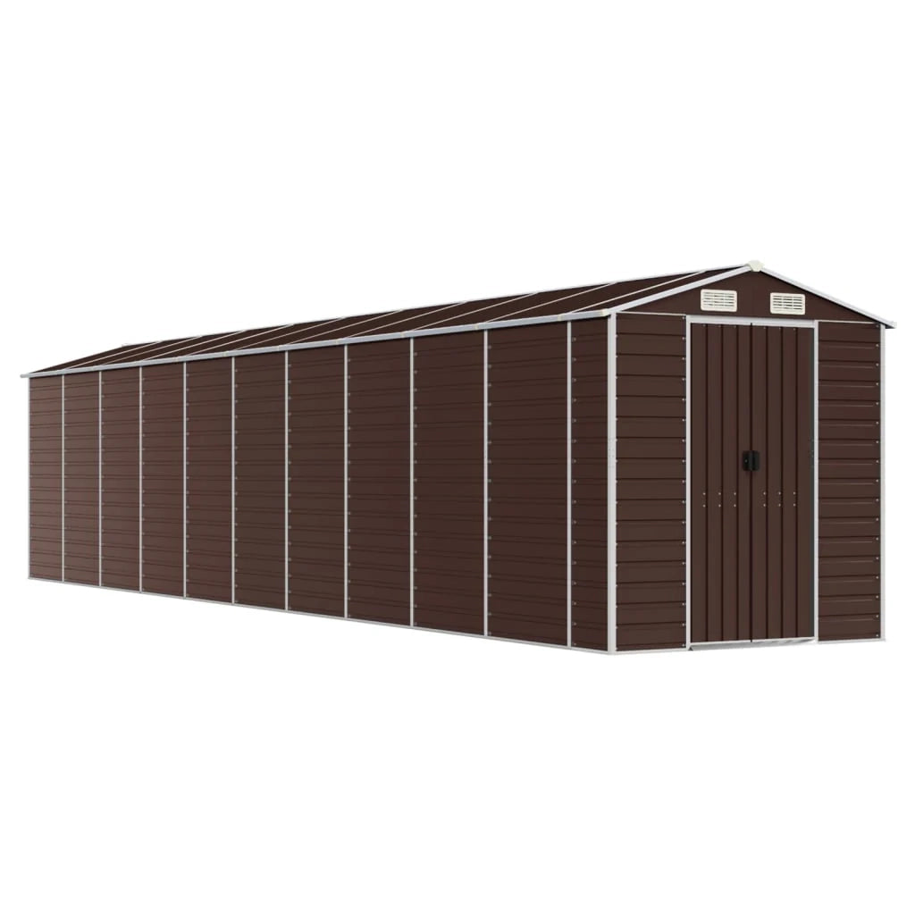 Casetta da giardino cabina ripostiglio casetta da esterno robusta casetta per attrezzi 191 x 895 x 198 cm acciaio zincato marrone 02_0022277