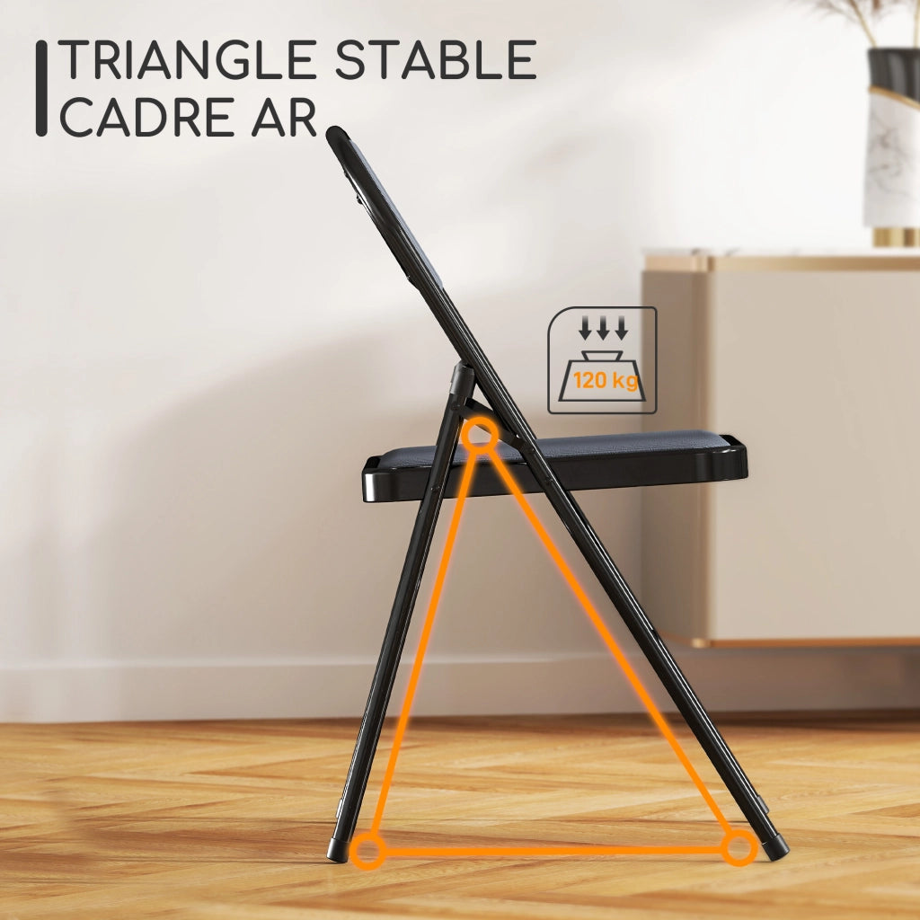 Sedia da pranzo pieghevole ¨C zephmum ¨C 45x46x78 cm grigio metallo