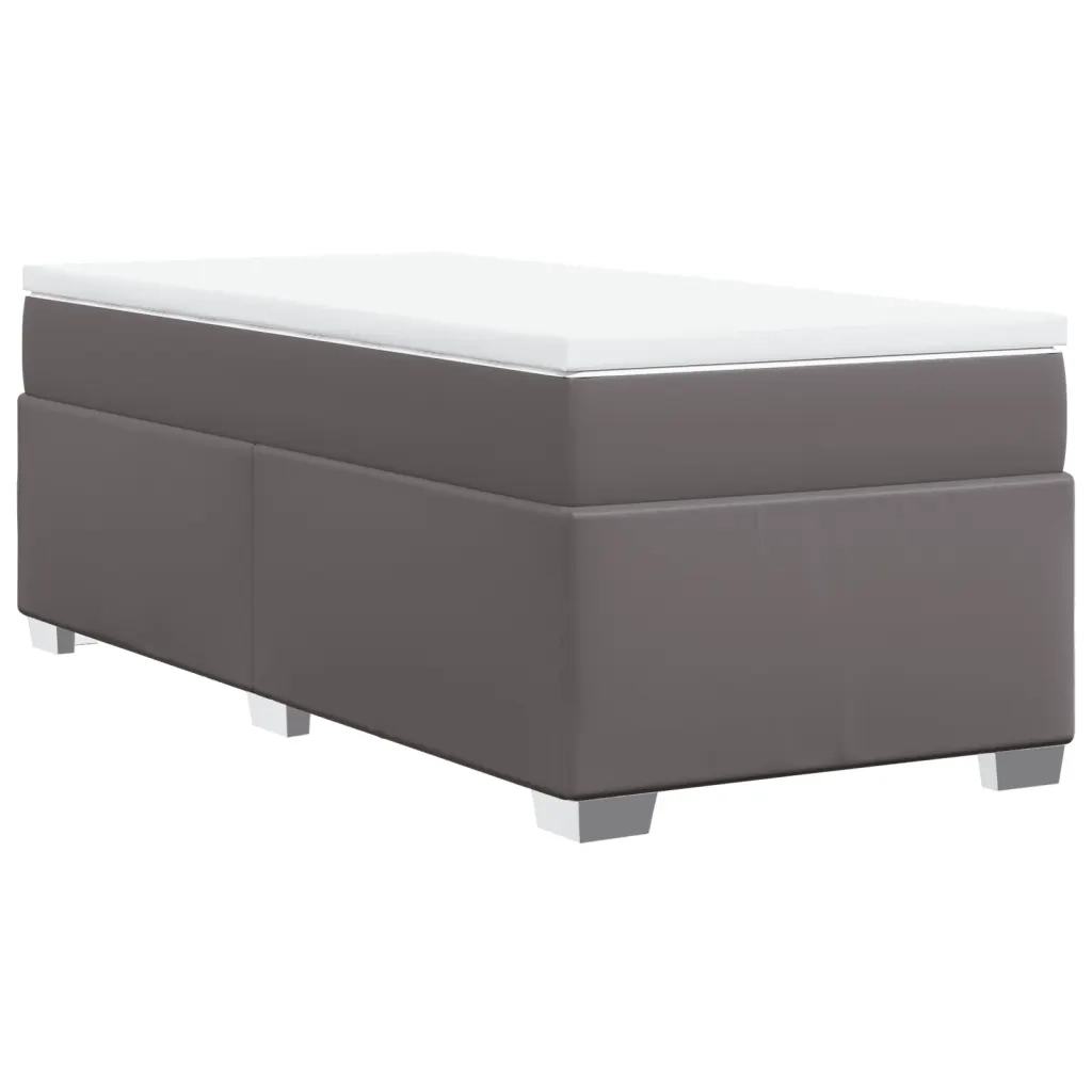 Giroletto a Molle con Materasso Grgio 80x200 cm in Similpelle