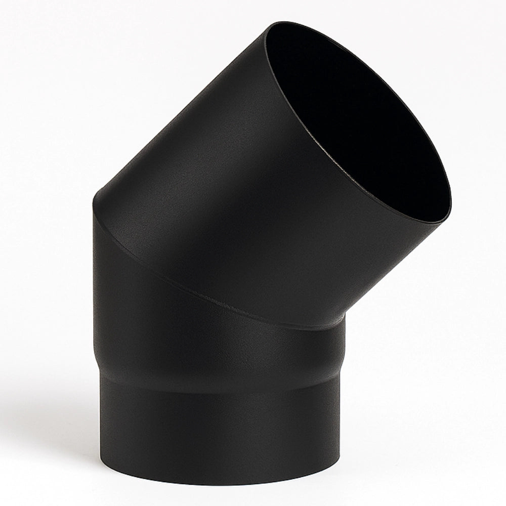 Curva a 45° elemento angolare modifica sezione canale fumo stufa pellet *** misura Ø 150 mm, confezione 1