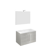 Bathroom composition 81cm , ceramic sink , cabinet and mirror with lamp model Coral 4455