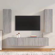 Set di Mobili Porta TV 4 pz Grigio Sonoma in Legno Multistrato 3114204