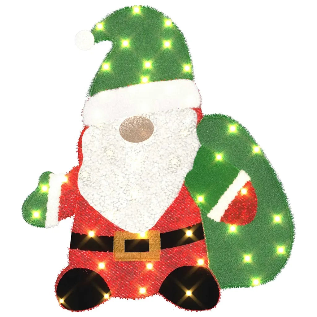 Babbo Natale Illuminato Bianco caldo 70 x 62 cm Tessuto di Lamè