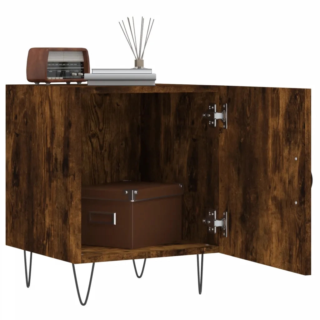 Comodini 2 pz Rovere Fumo 40x40x50 cm in Legno Multistratocod mxl 80567