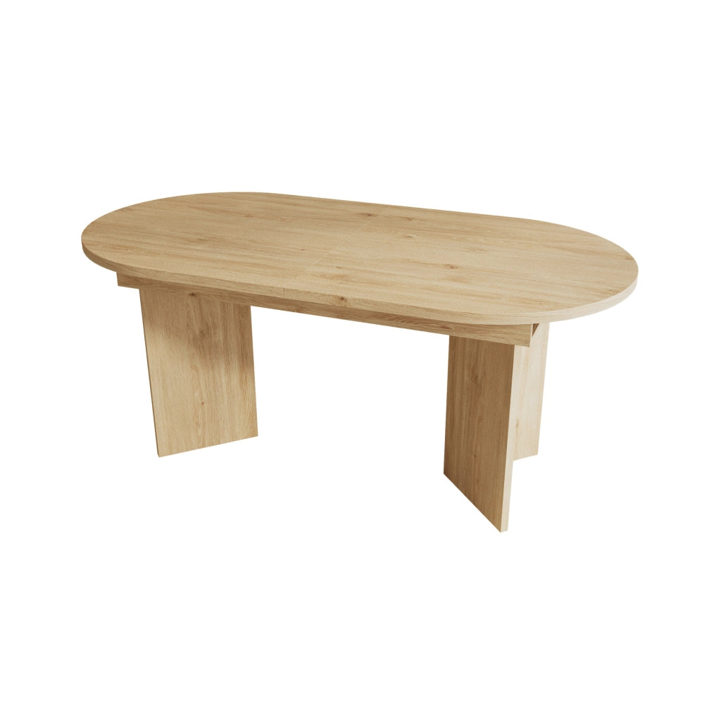 Tavolo da pranzo allungabile in MDF; finitura rovere