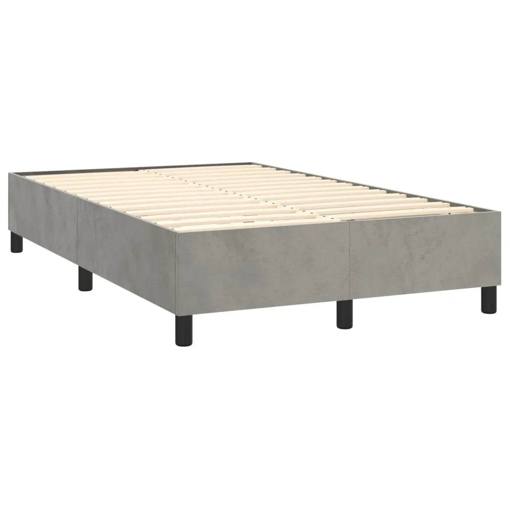 Giroletto a Molle con Materasso Grigio Chiaro 120x200cm Velluto 3143013