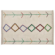 Tappeto in cotone trapuntato con motivo multicolore 160 x 230 cm beige camera da letto soggiorno