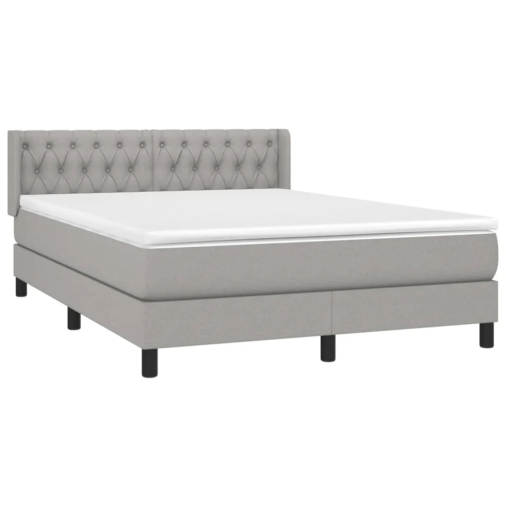Giroletto a Molle con Materasso Grigio Chiaro 140x200cm Tessuto 3129953