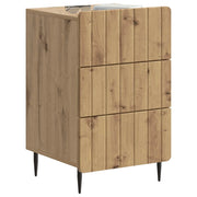 Comodino | Armadio da Notte | Mobiletto da notte con cassetto Rovere Artigianale 43x 41 x 68 cm