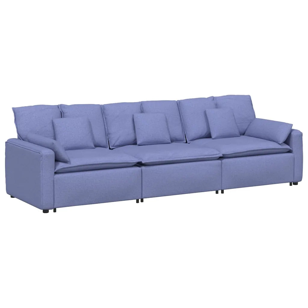 vidaXL Divano Modulare con Cuscini Jeans Blu