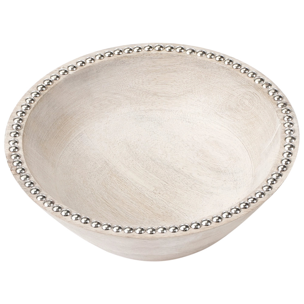 Set di 2 ciotole per frutta in legno di mango e ferro fatte a mano marrone chiaro accessori cucina