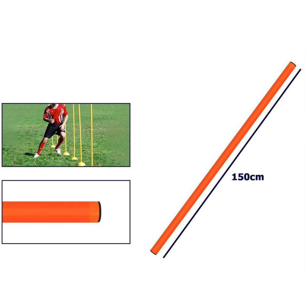 Trade Shop - Marcatori Per Allenamento Altezza 150 Cm Calcio Barra Ostacoli Slalom Fluo -