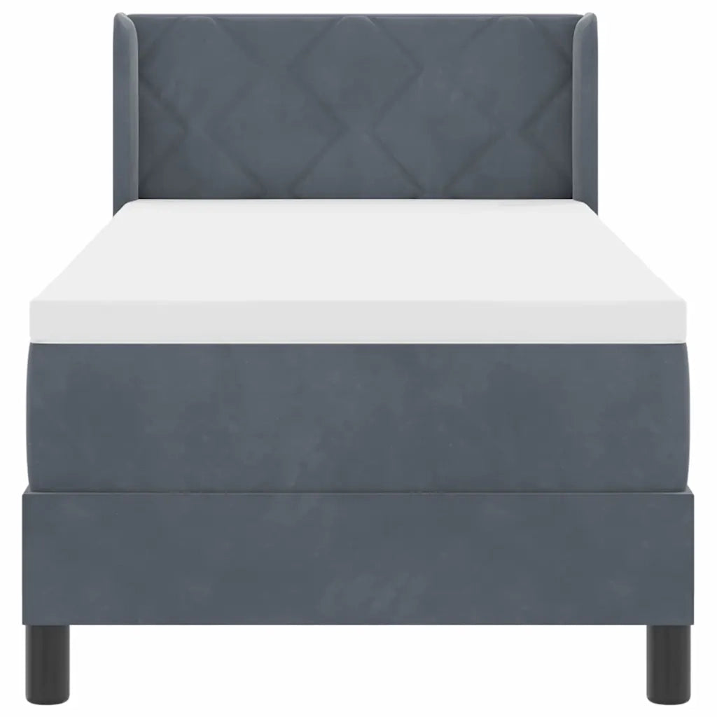 Letto a molle con testiera Grigio scuro 200 x 80 cm Velluto 3341493