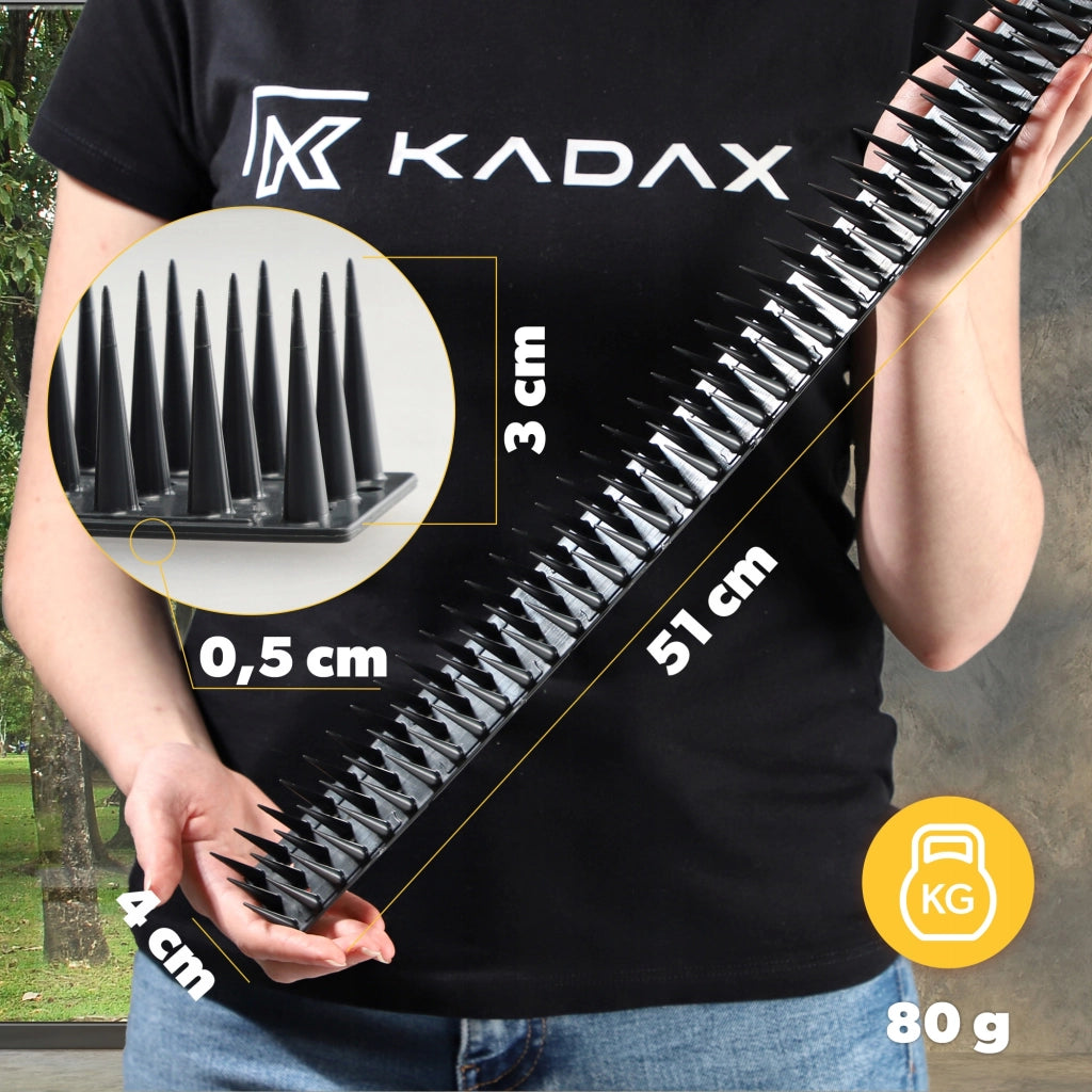 KADAX Punte dissuasive per uccelli e piccioni, dense, resistenti, 3,06 m, 6 pezzi