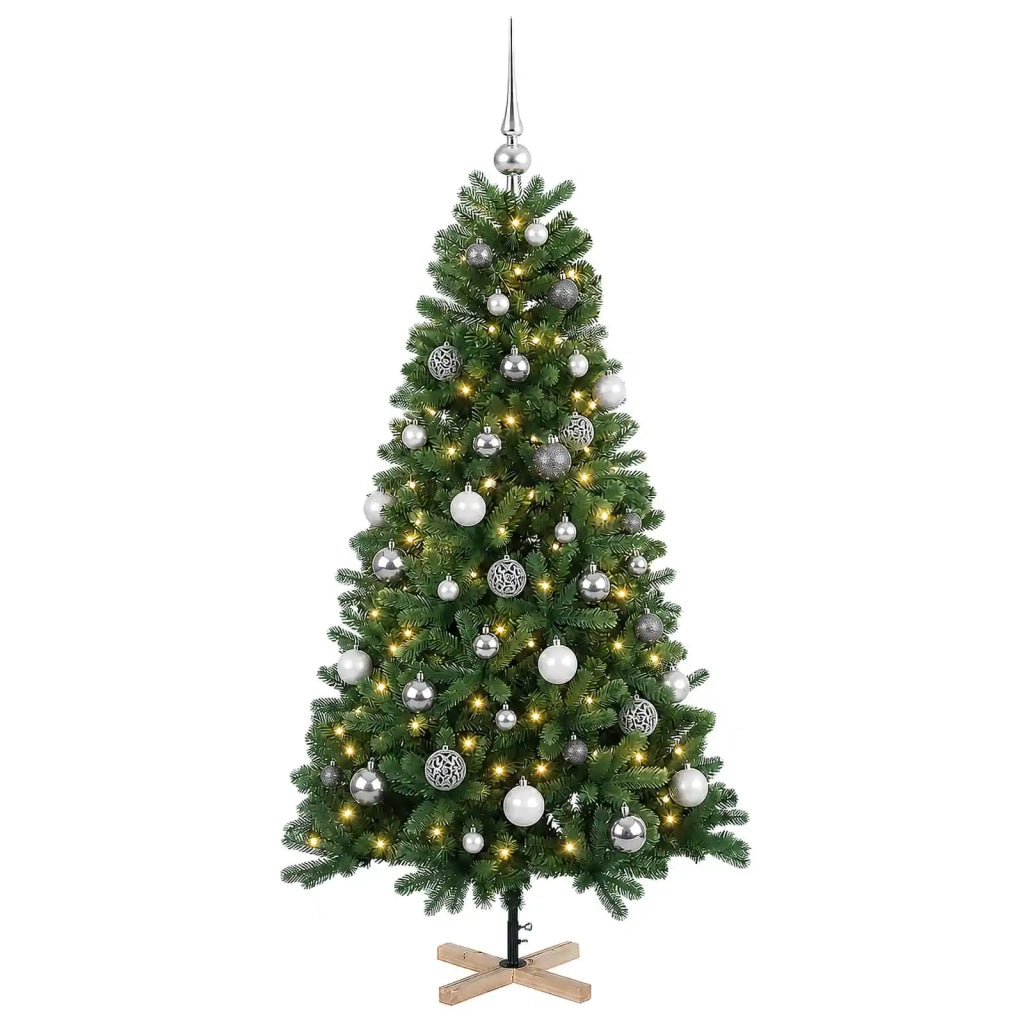 Albero di Natale artificiale con palline 120 cm 150 LED 3461400