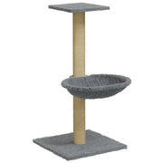 Tiragraffi per gatti torre per arrampicata giocattolo piattaforma per arrampicata con tiragraffi in sisal leggero 74 cm grigio 02_0022441