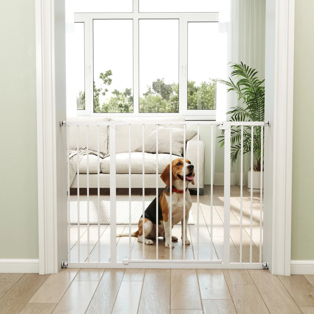 Cancellino per Cani Estensibile ¨C zephmum ¨C Metallo e Plastica Bianco 76-107 cm