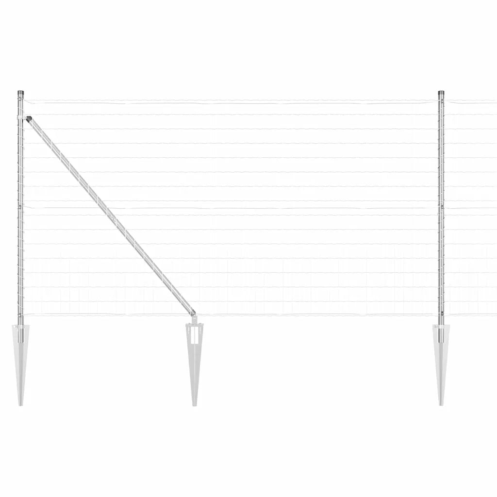 Recinzione da Giardino | Recinzione con Posto Argento 1 x 25 m Acciaio