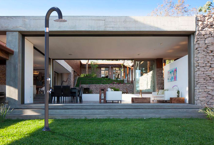 Doccia da Esterno Giardino Miscelatore e Lavapiedi Arkema Funny Yin Dove Grey