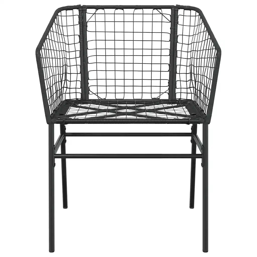 Set Mobili da Pranzo per Giardino 3 pz Nero Polyrattan Vetro 3334485