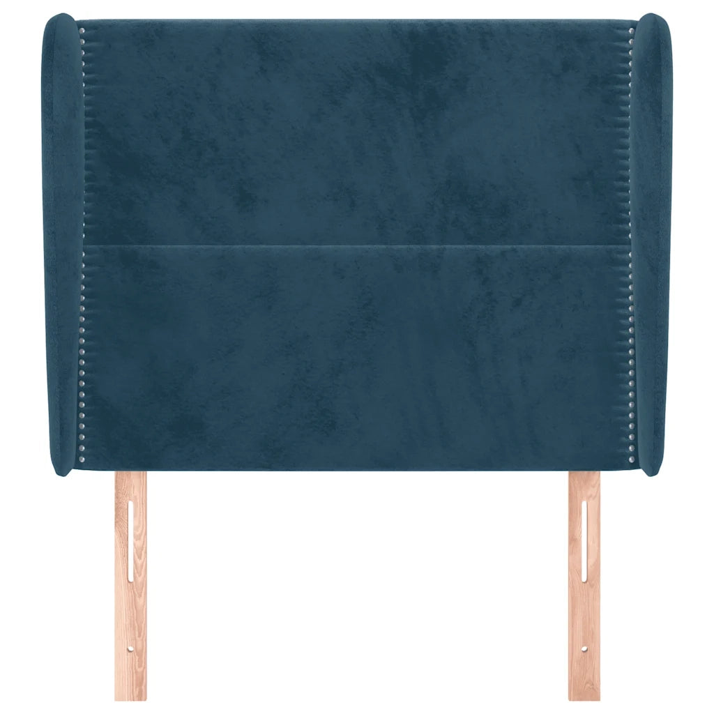 Testiera ad Orecchio Blu Scuro 83x23x118/128 cm in Velluto