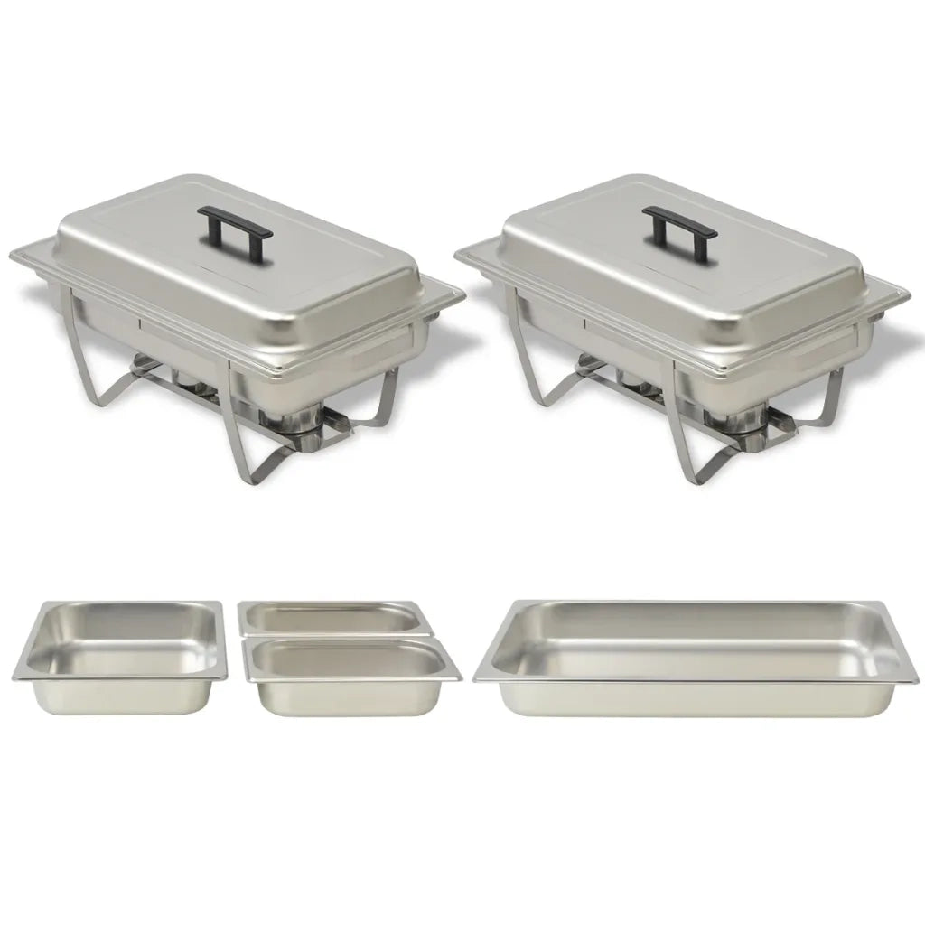 Set 2 pz Teglie Scaldavivande in Acciaio Inossidabilecod mxl 103359