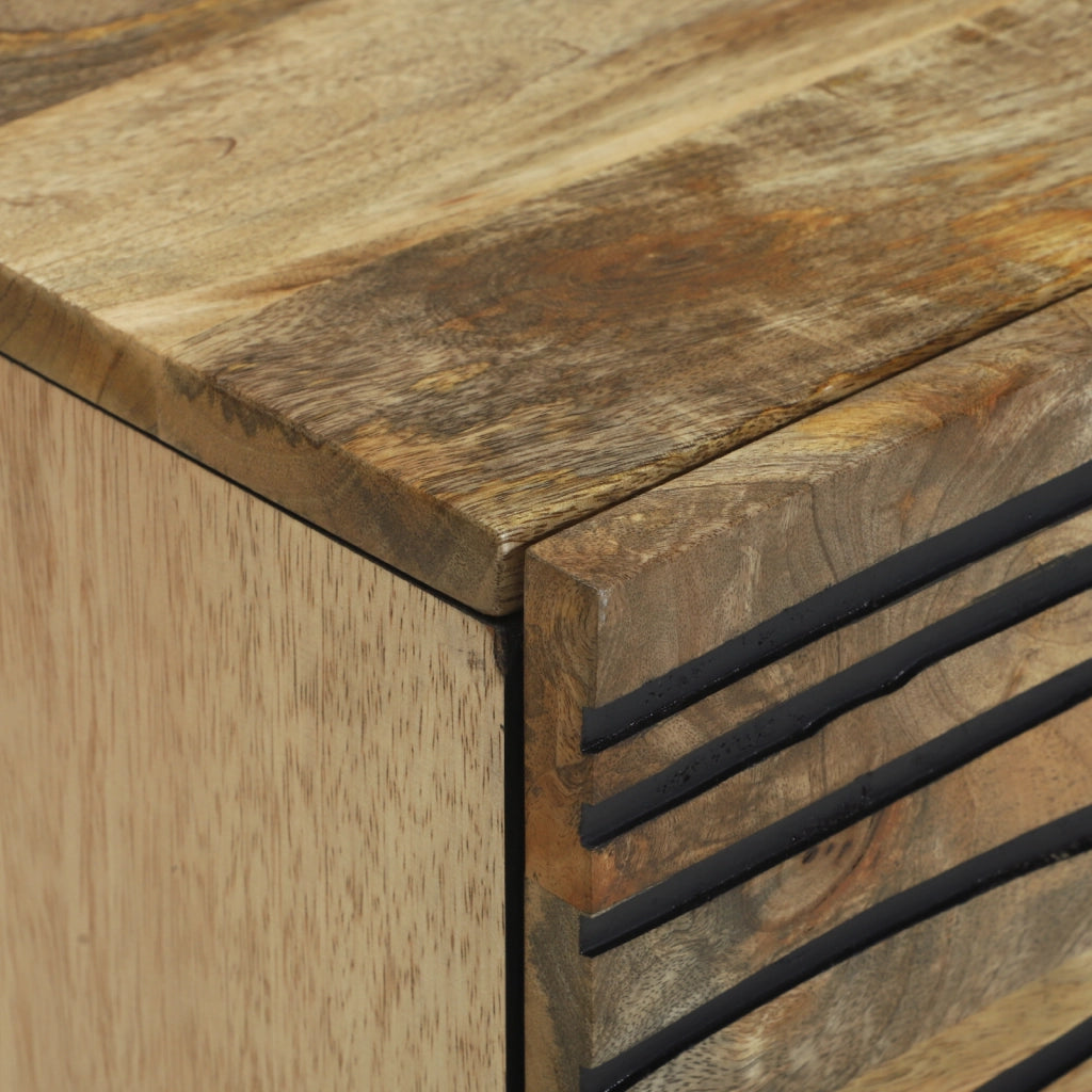 Mobile da letto 40x33.5x46 cm in legno massello di mango e legno ingegnerizzato