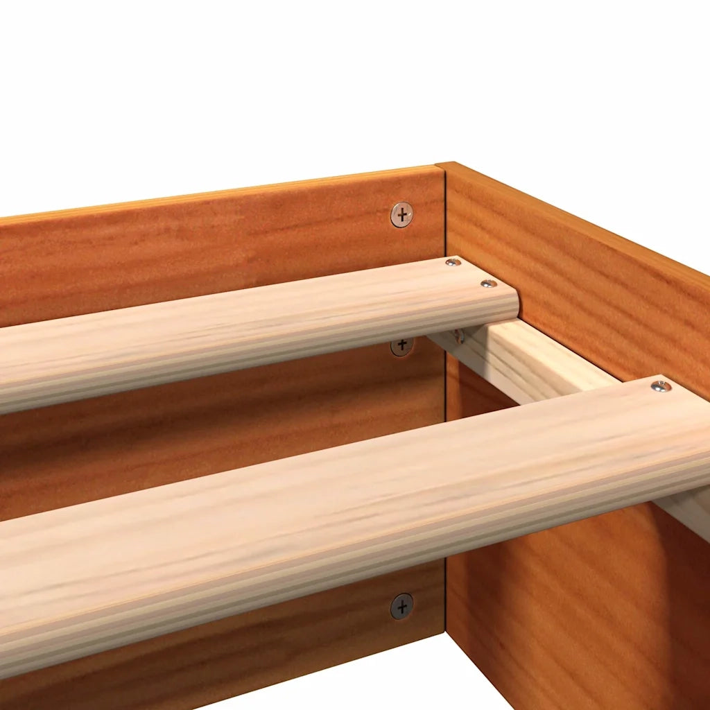 Giroletto senza Materasso Marrone Cera 180x200 cm Legno di Pino 844815