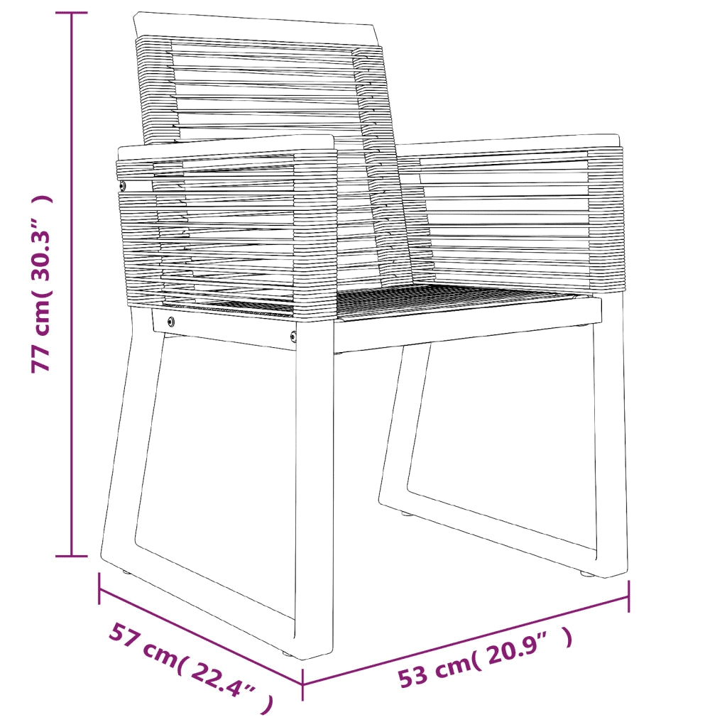 Set da Pranzo da Giardino 5 pz Nero in Rattan PVC cod mxl 35555