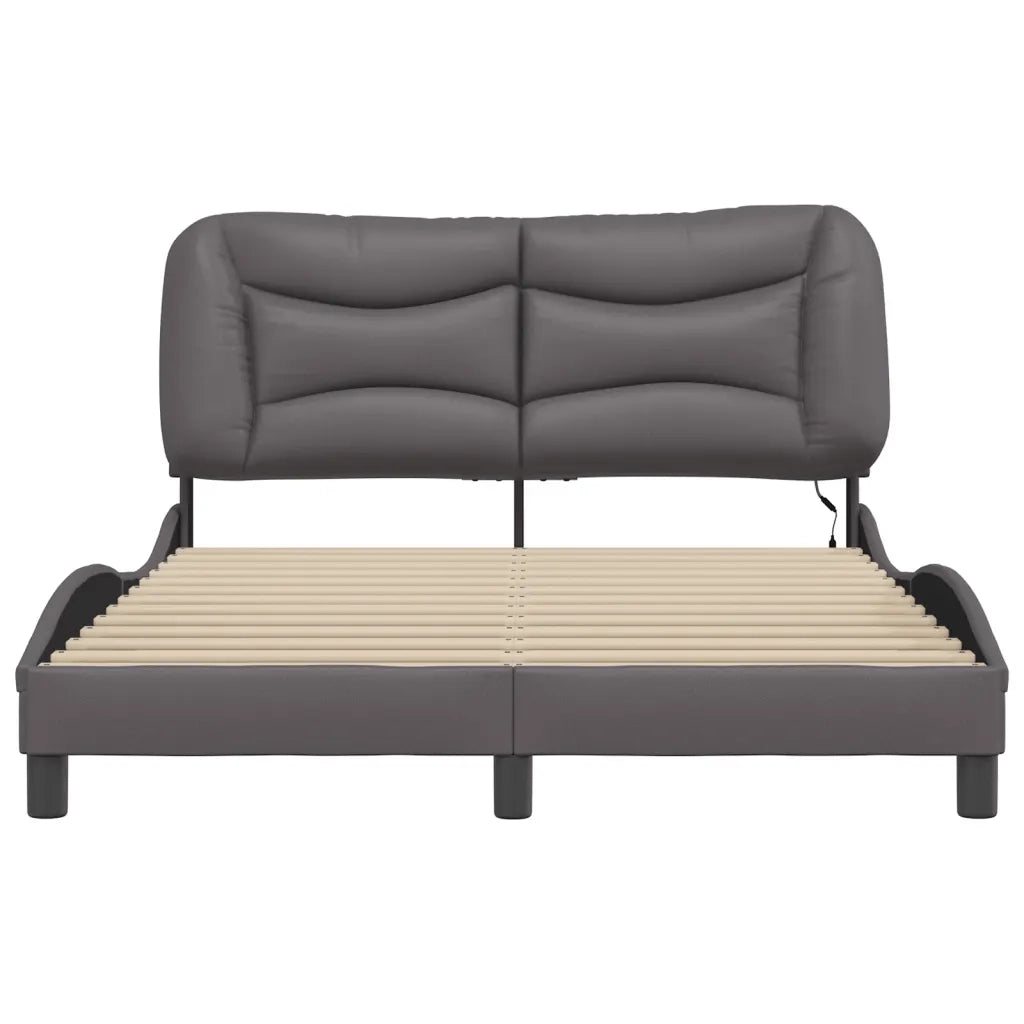 Giroletto con LED senza Materasso-Struttura Letto Hvar Grigio 140x200 cm