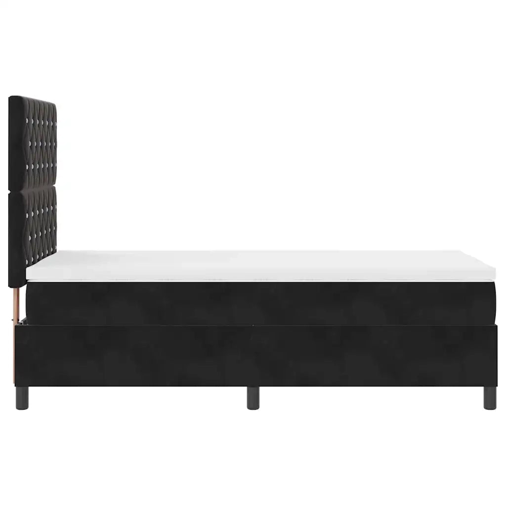 Letto a molle con materasso Nero 100 x 200 cm Tessuto 3339748